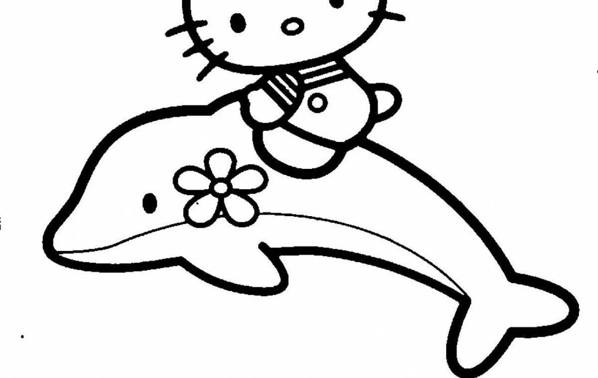 Гламурная страница раскраски hello kitty mermaid