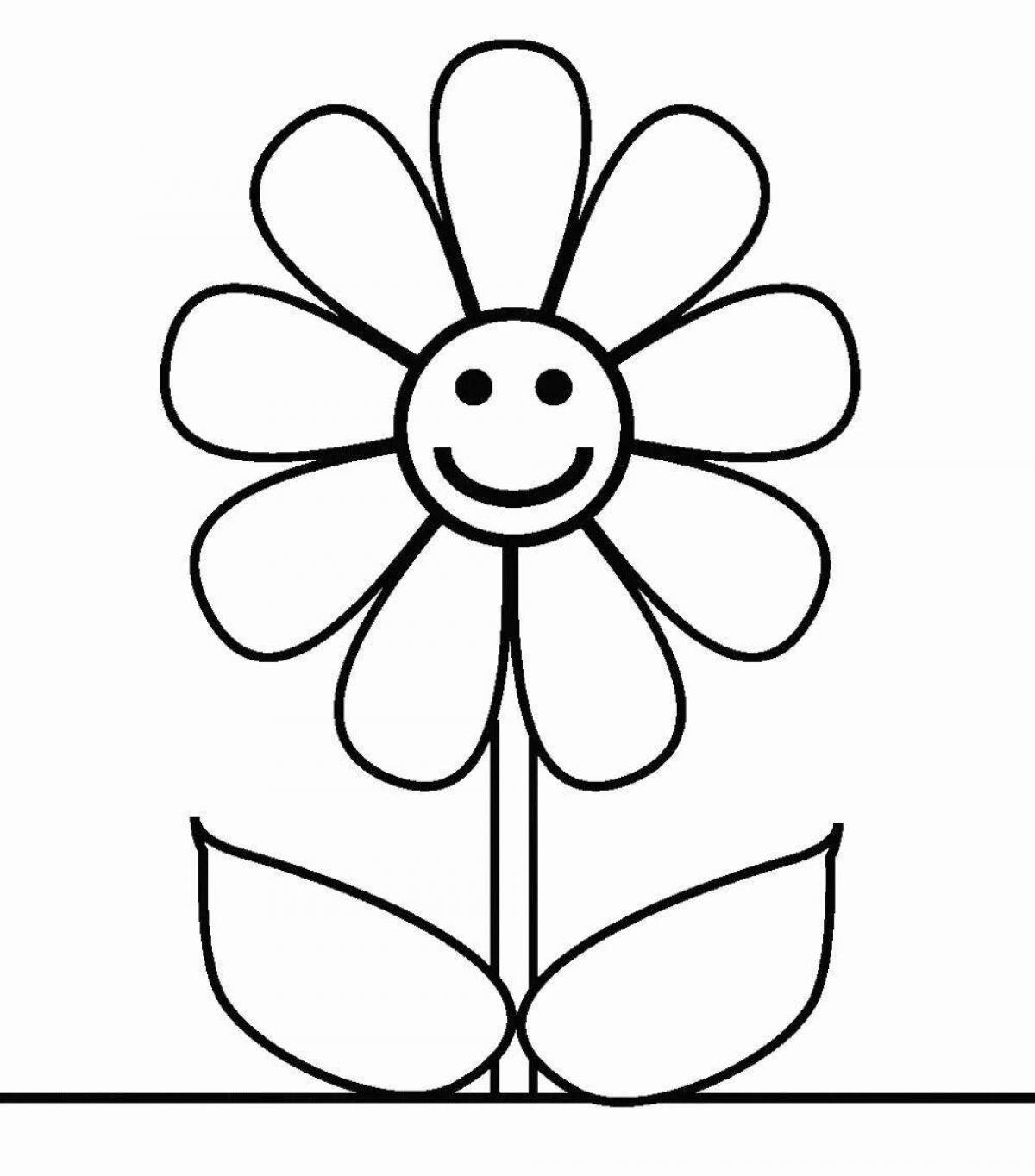 Blooming coloring page flower 7 petals