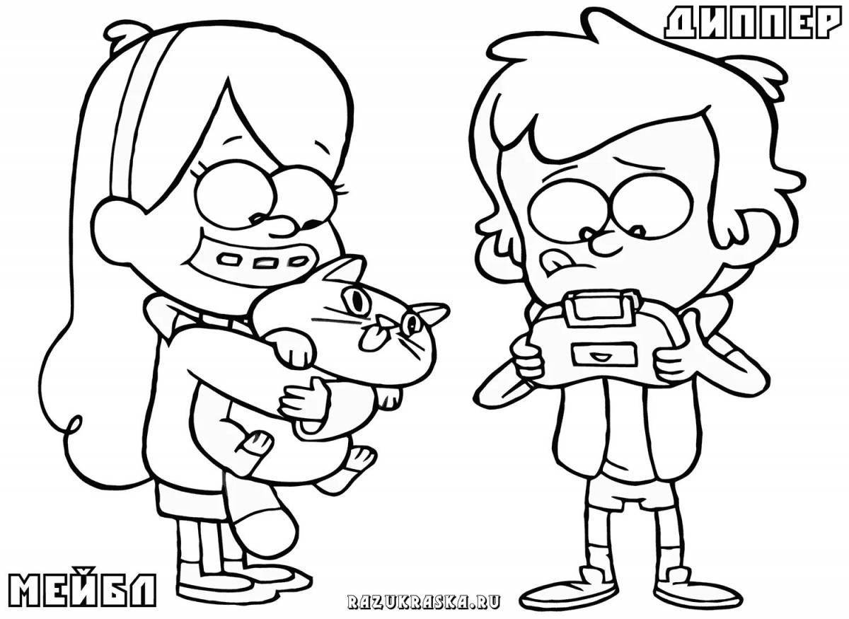 Mega gravity falls bright coloring book