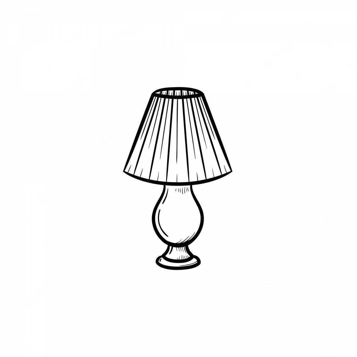 Funny floor lamp coloring for kids