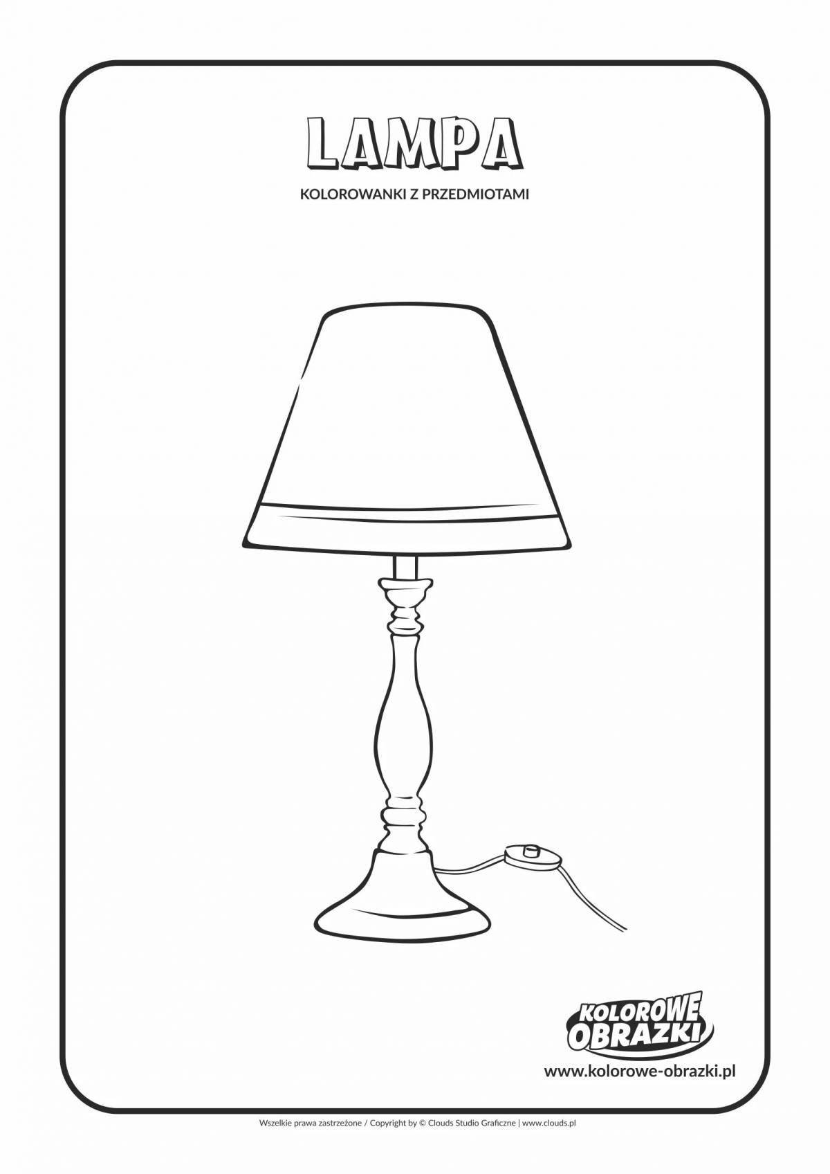 Раскраска majestic floor lamp для детей