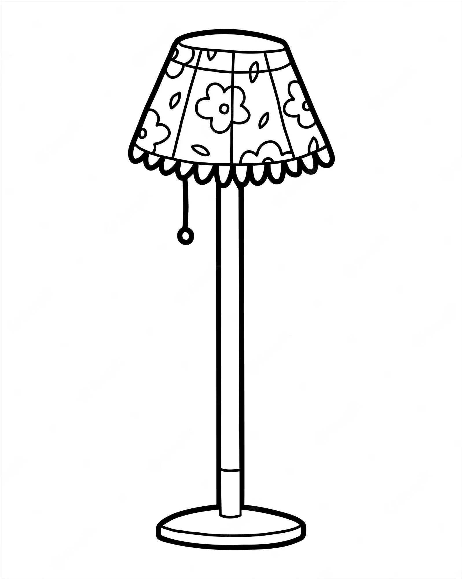 Fashionable floor lamp coloring for kids