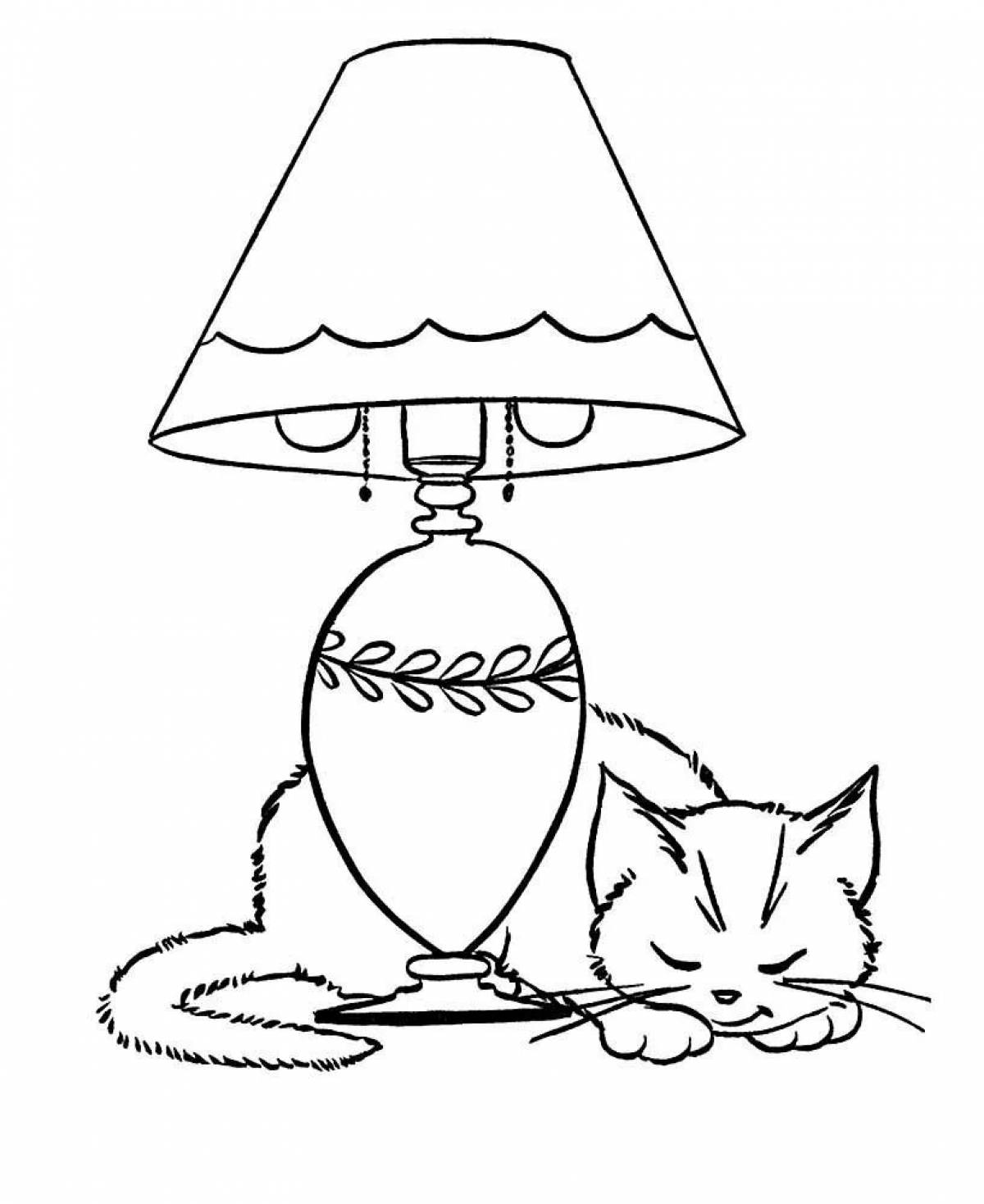 Coloring page charming floor lamp for children