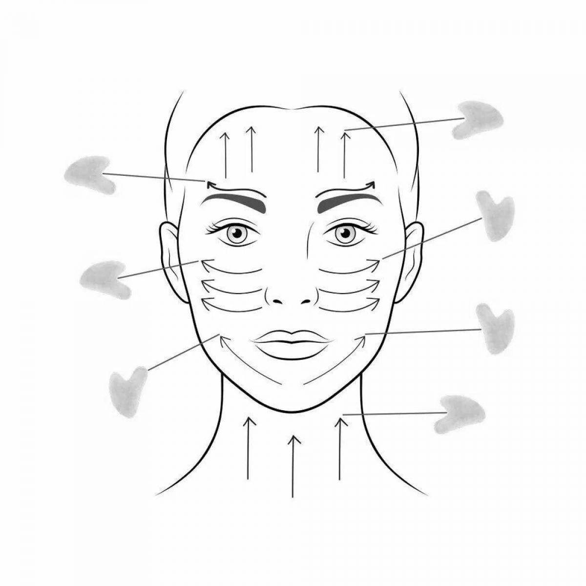 Coloring page relaxing face massager