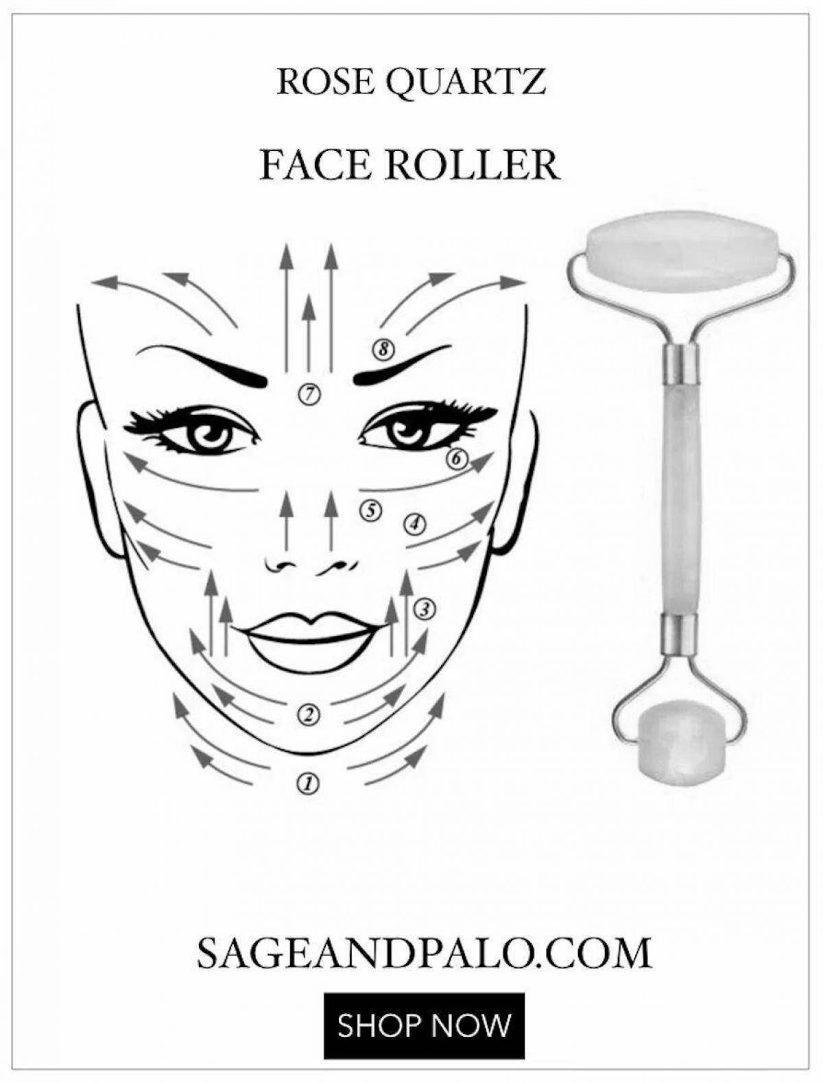 Coloring book gorgeous face massager