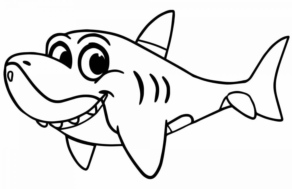 Восхитительная страница раскраски акулы для детей