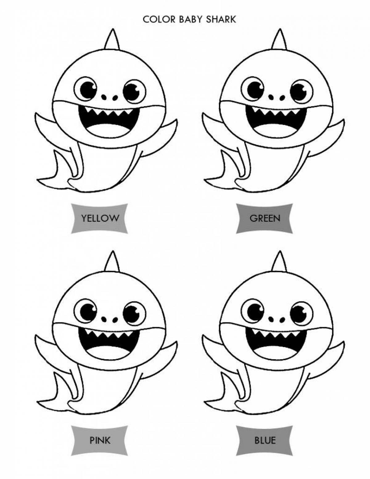 Fun shark coloring book for kids