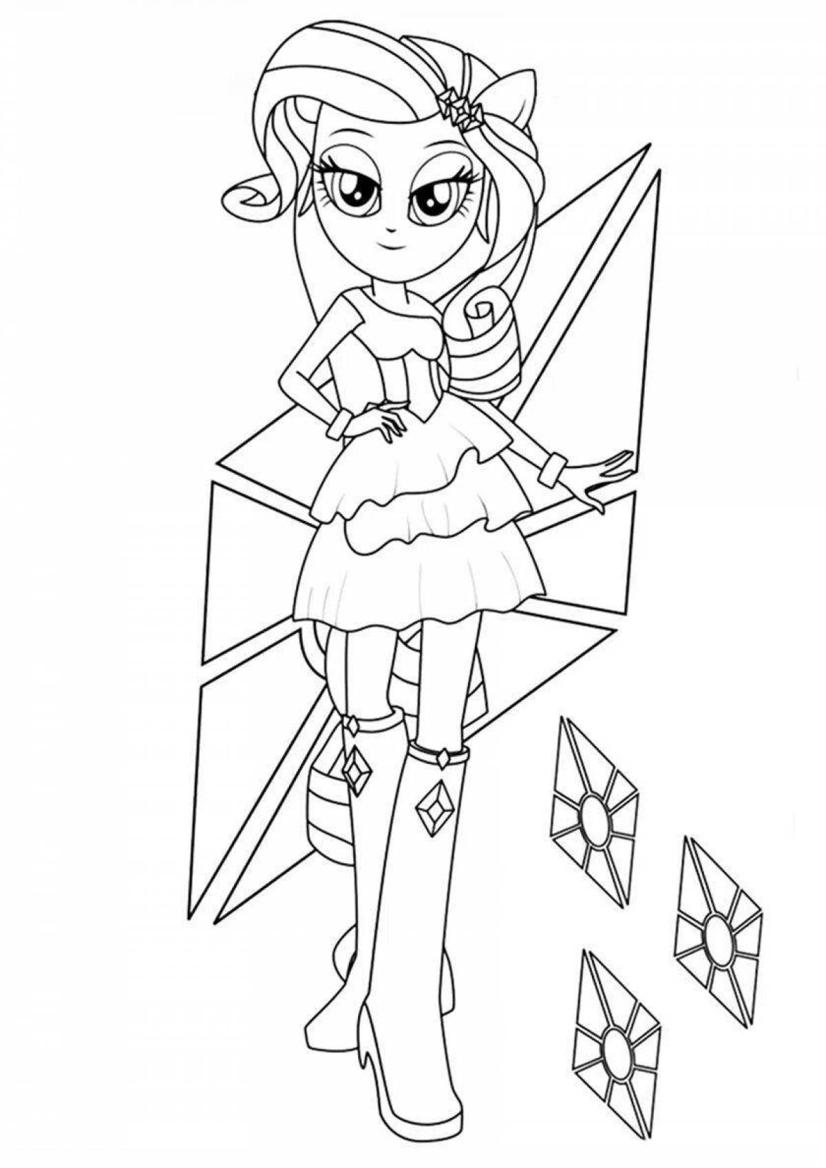 Coloring page exquisite equestria girls