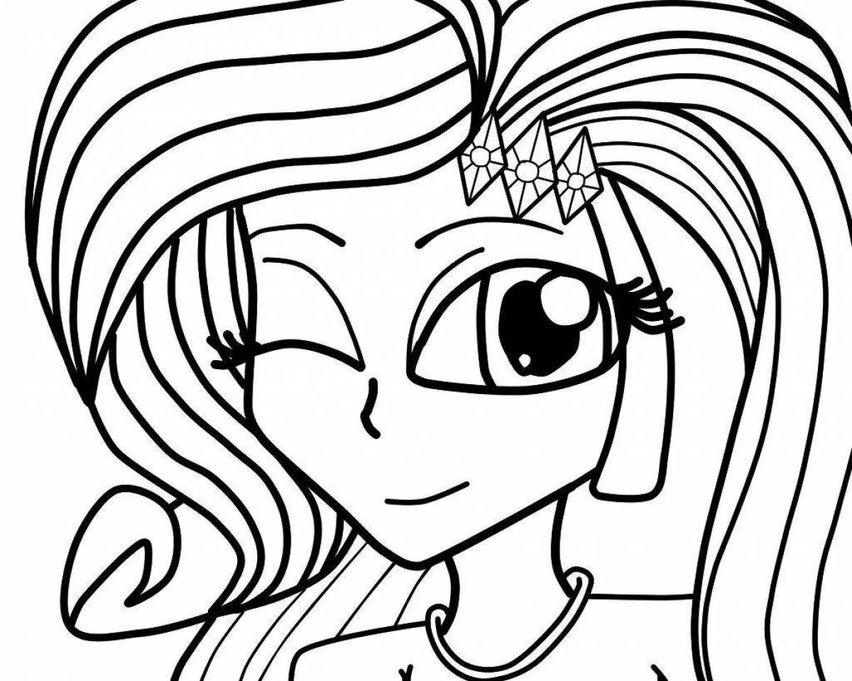 Coloring page shiny equestria girls