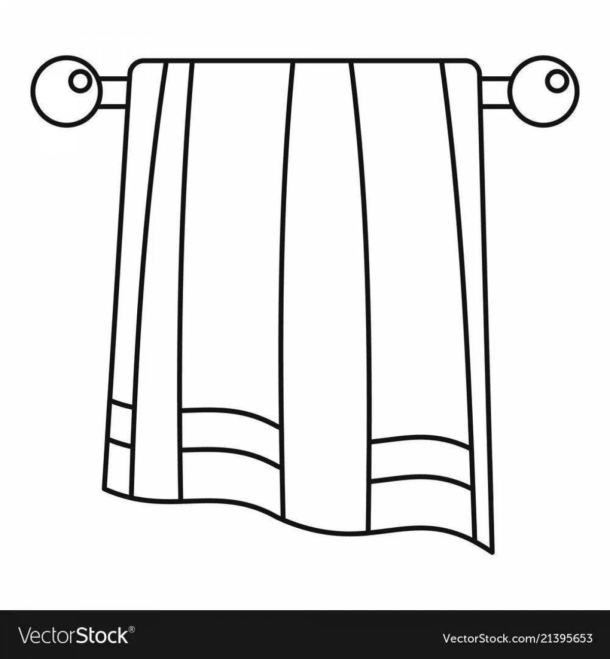 Playful coloring page of towels for kids