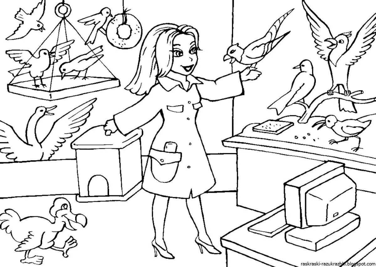 Fun coloring pages of 1st grade professions