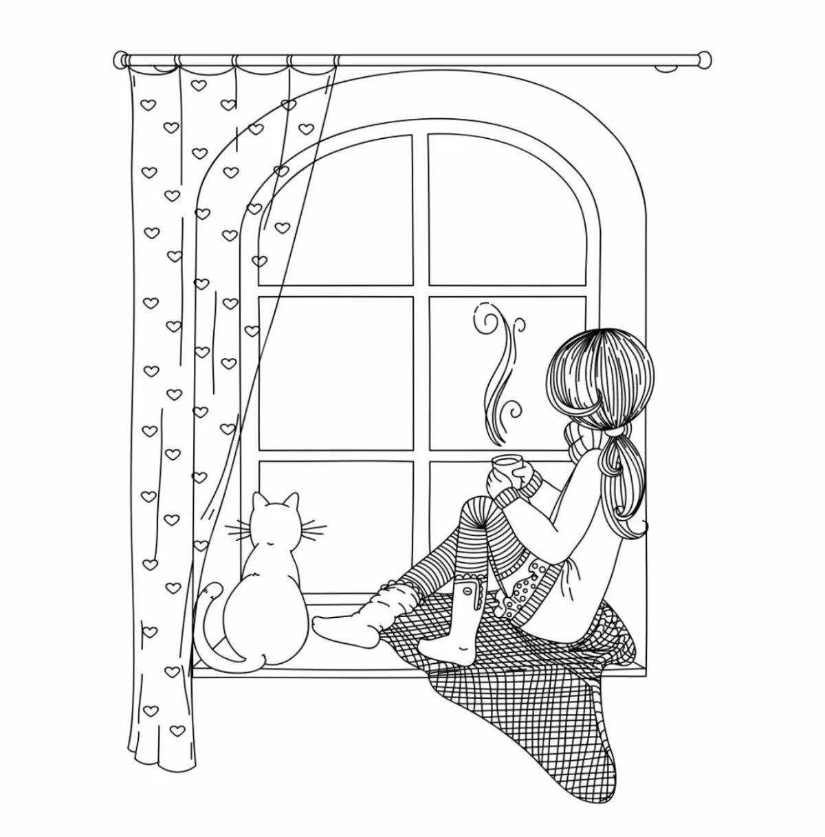 Fun window coloring for kids