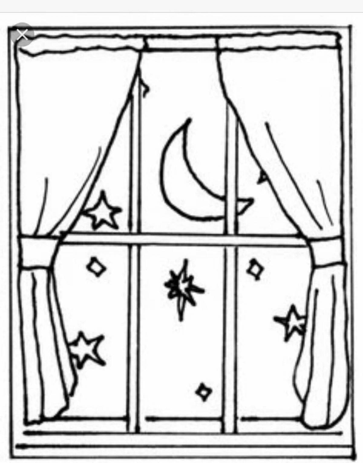 Photo Sparkling window coloring for kids