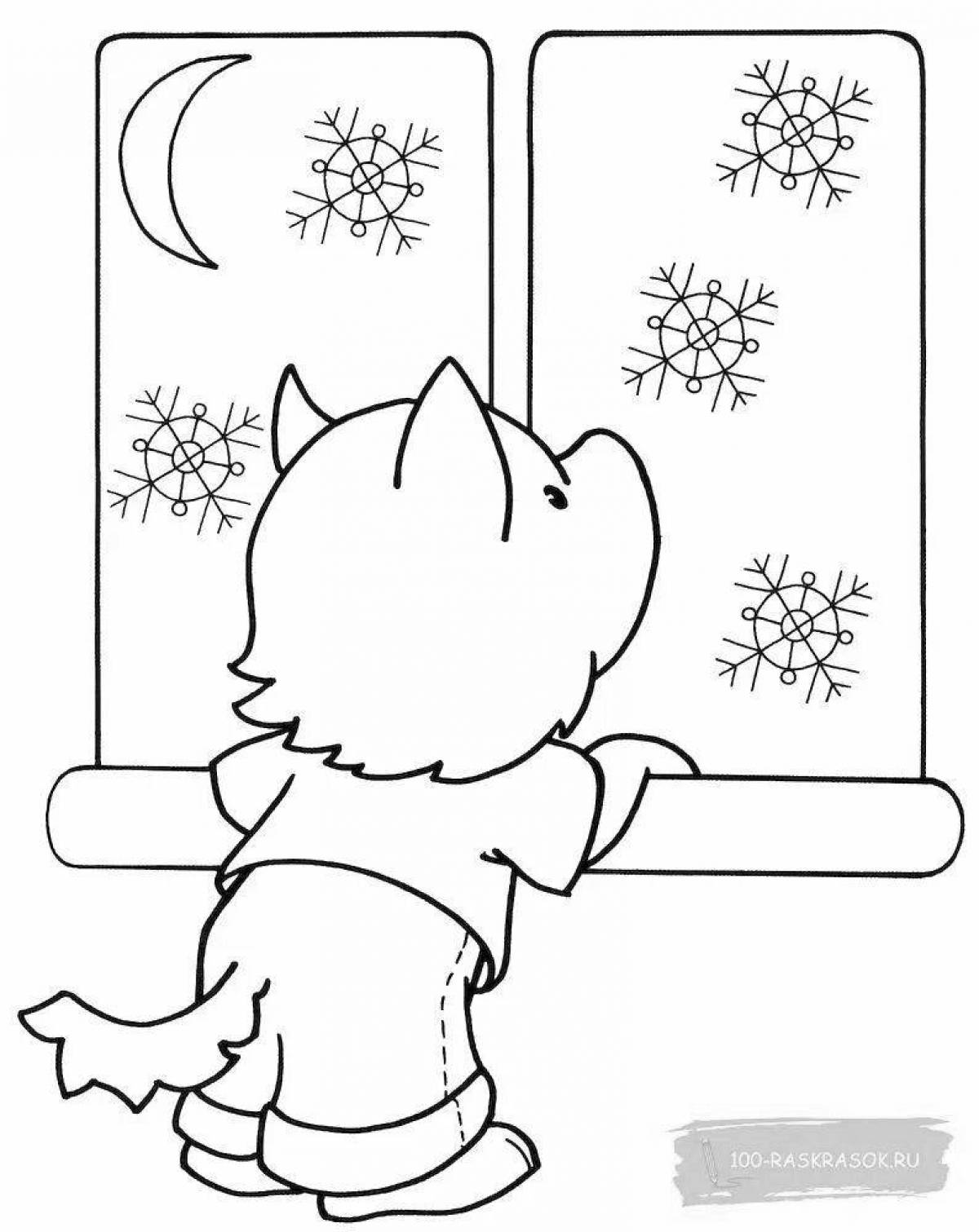 Great window coloring page for kids