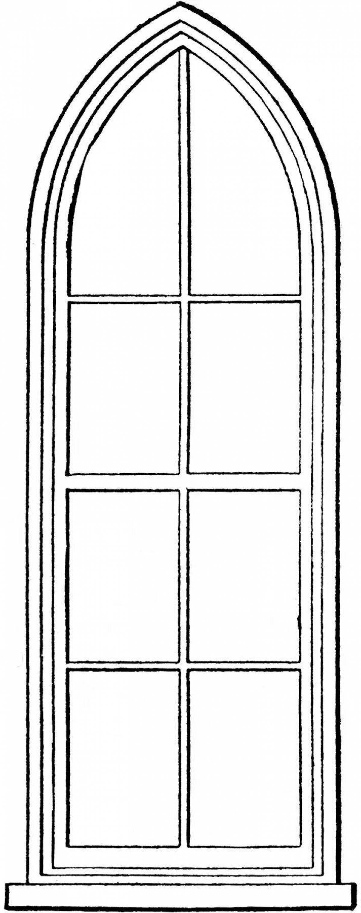 Photo Colorful windows coloring book for kids