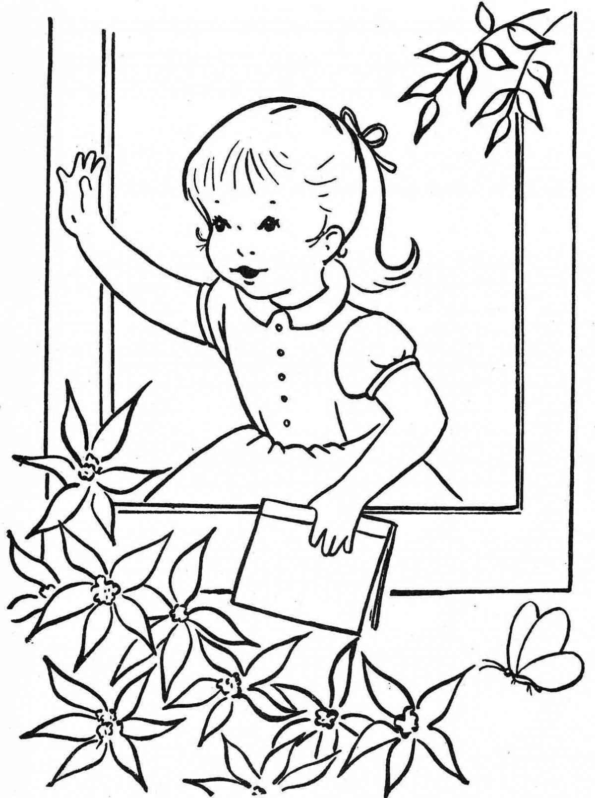 Colouring for children colorful-dream window