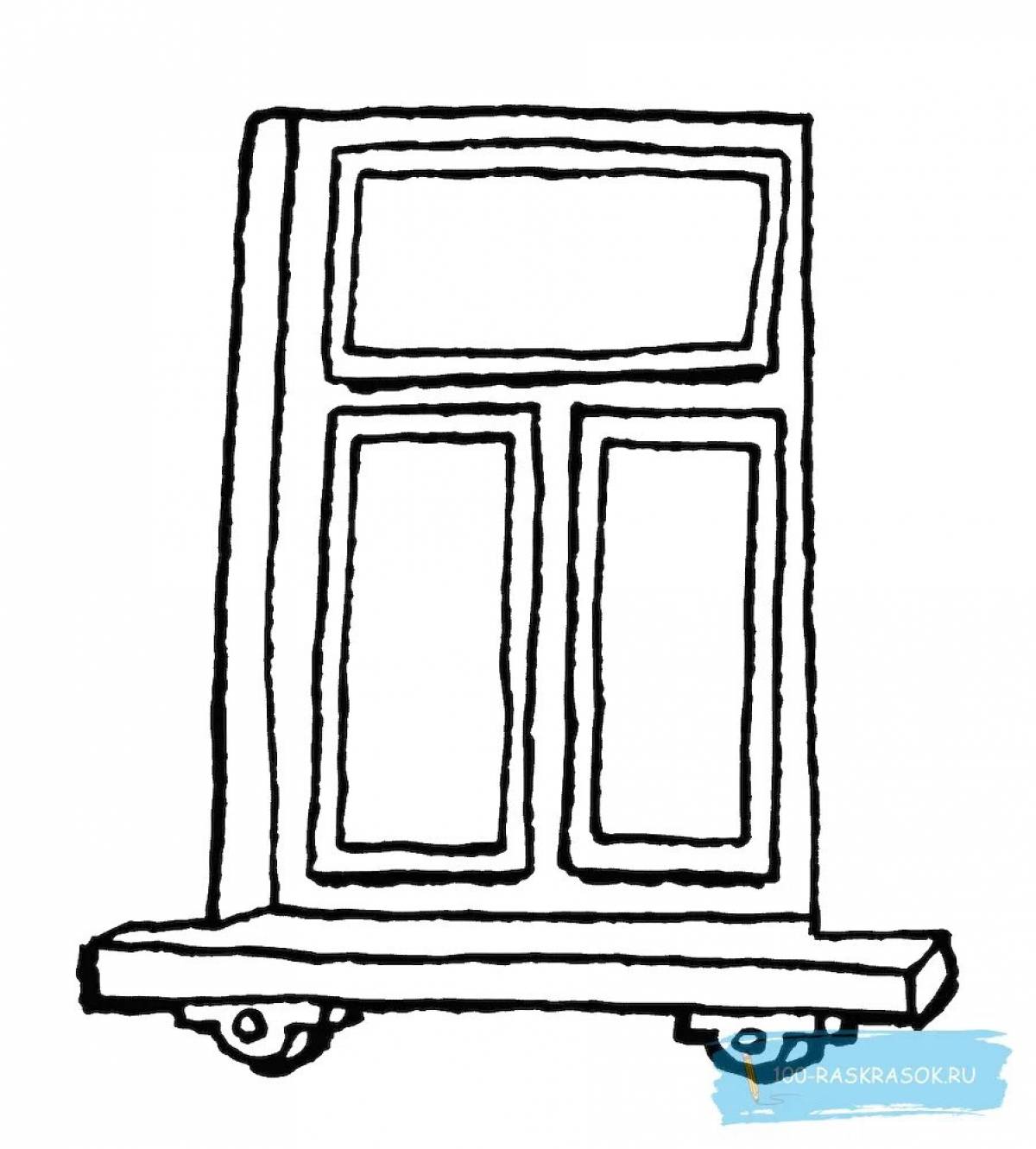 Coloring page colorful-creation windows for kids