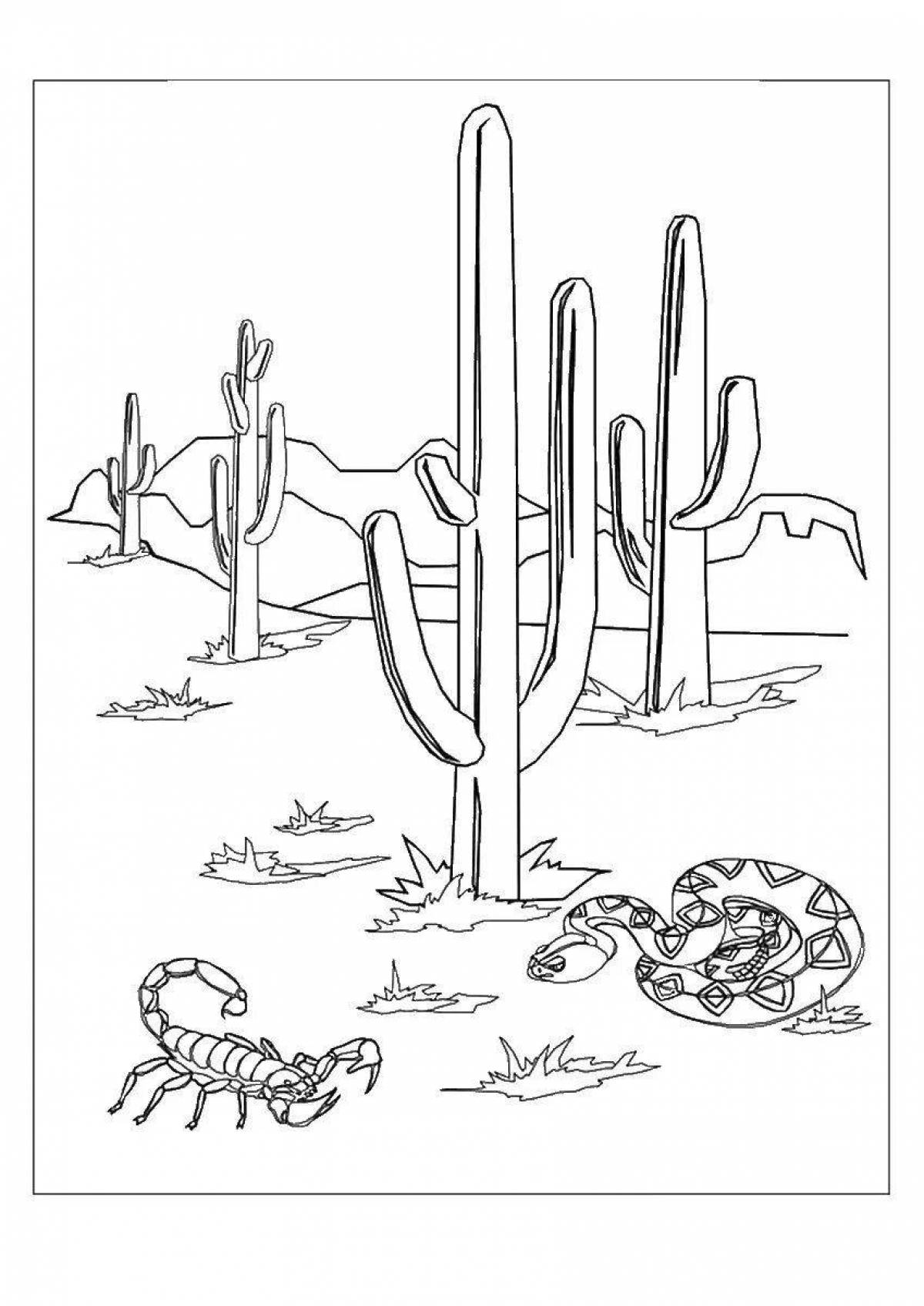 Adorable desert coloring page for kids
