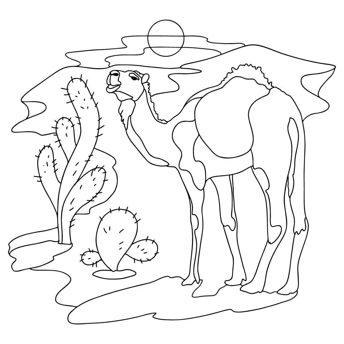 Photo Coloring exotic desert for kids