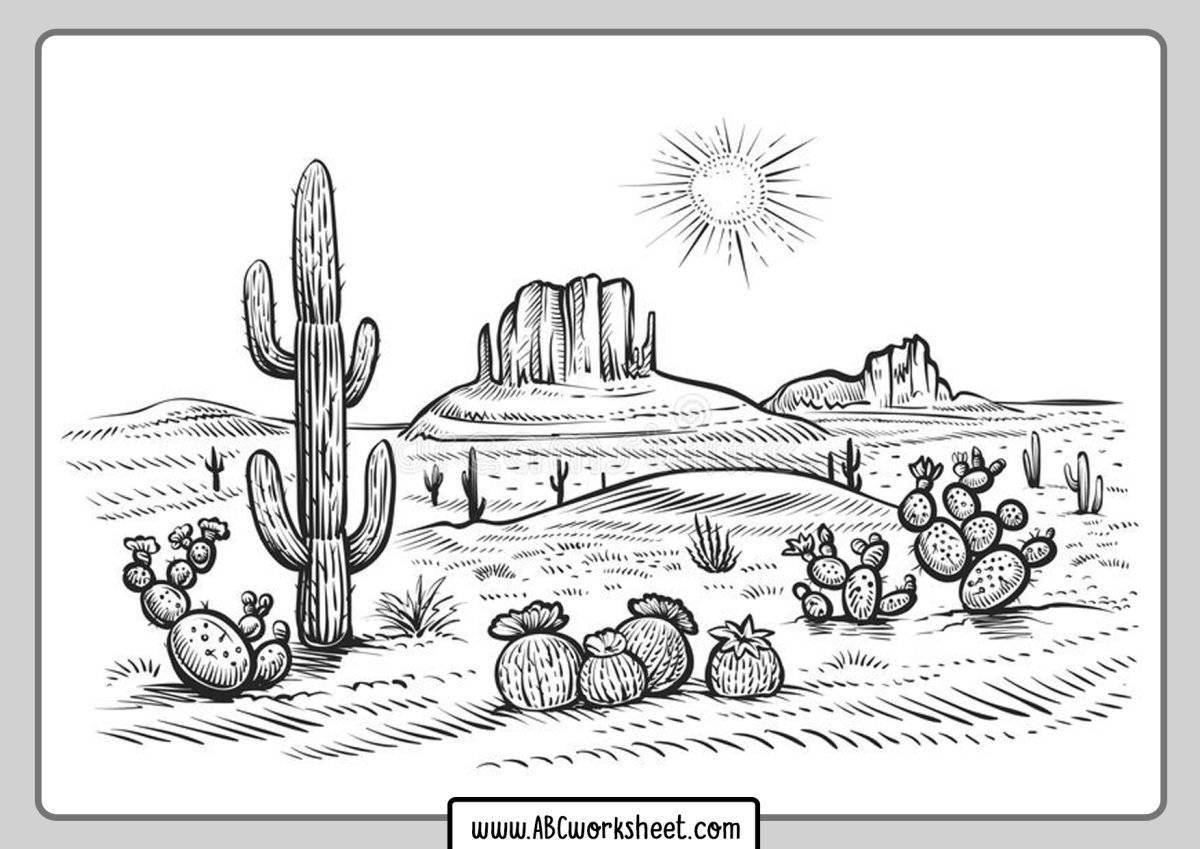 Violent desert coloring pages for kids
