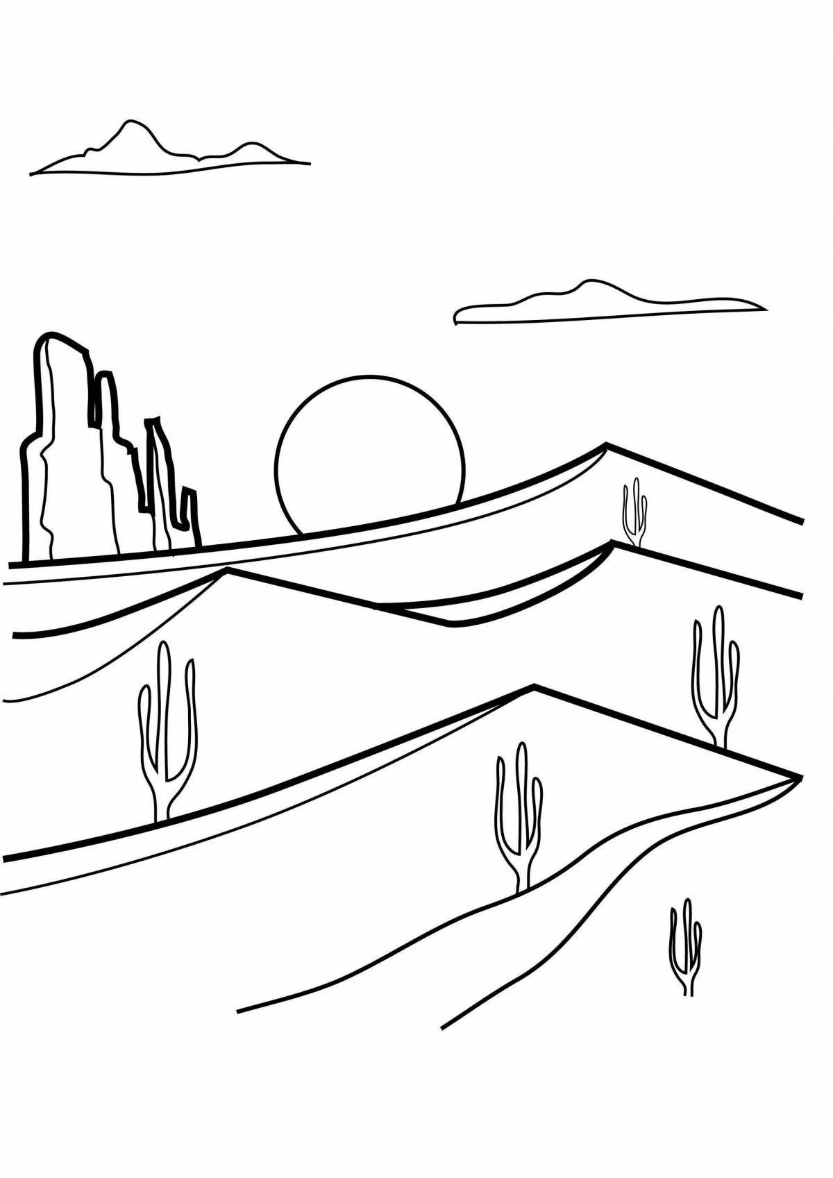 Crazy color desert coloring pages for kids