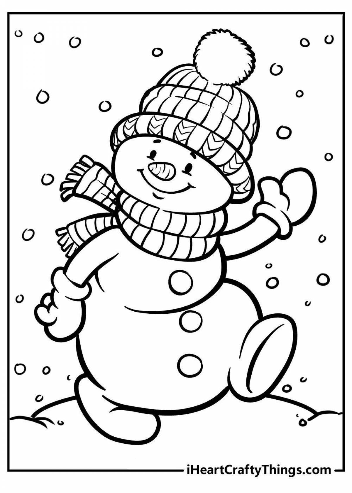 Sweet coloring snowman