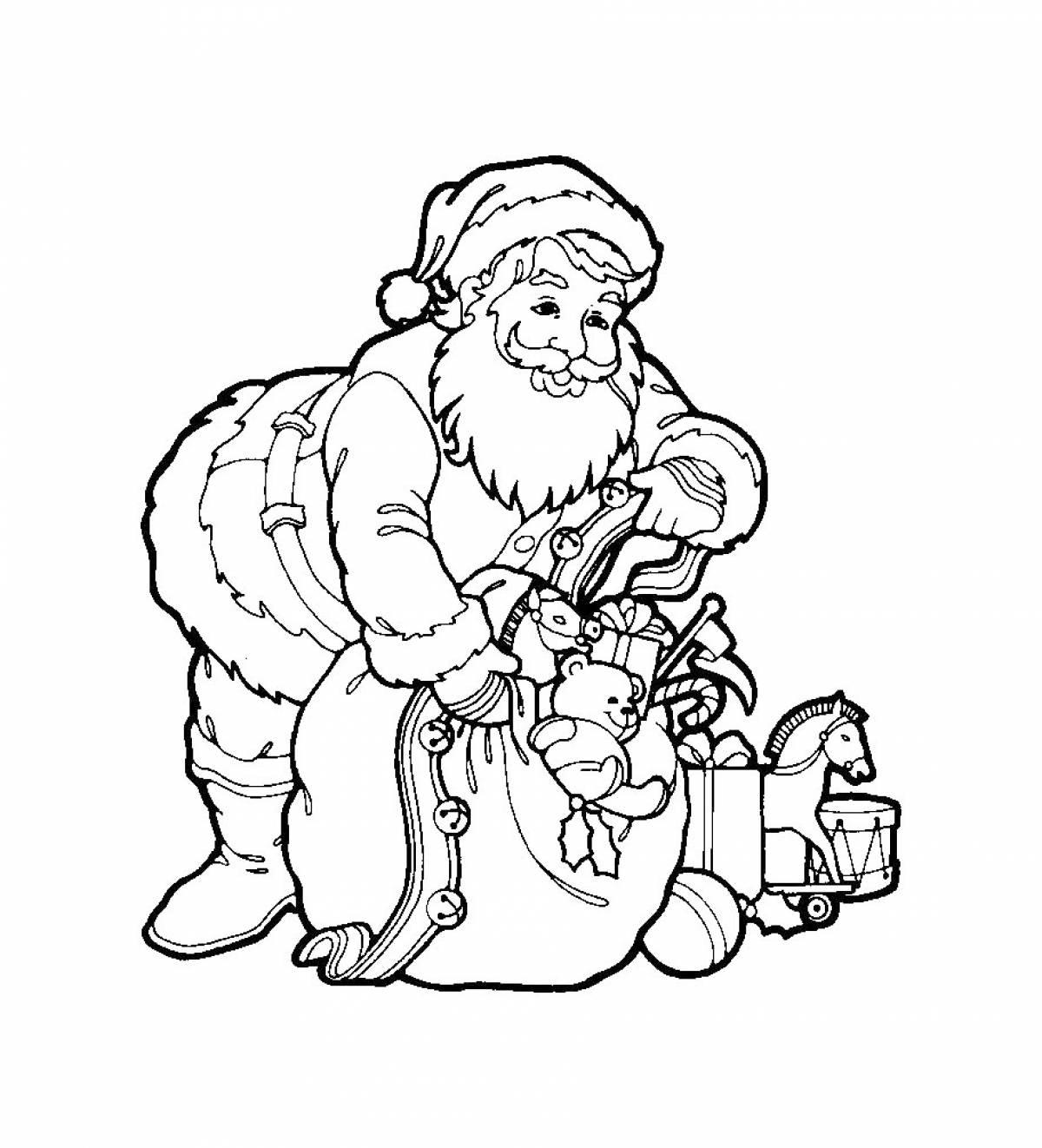 Comic coloring Santa Claus