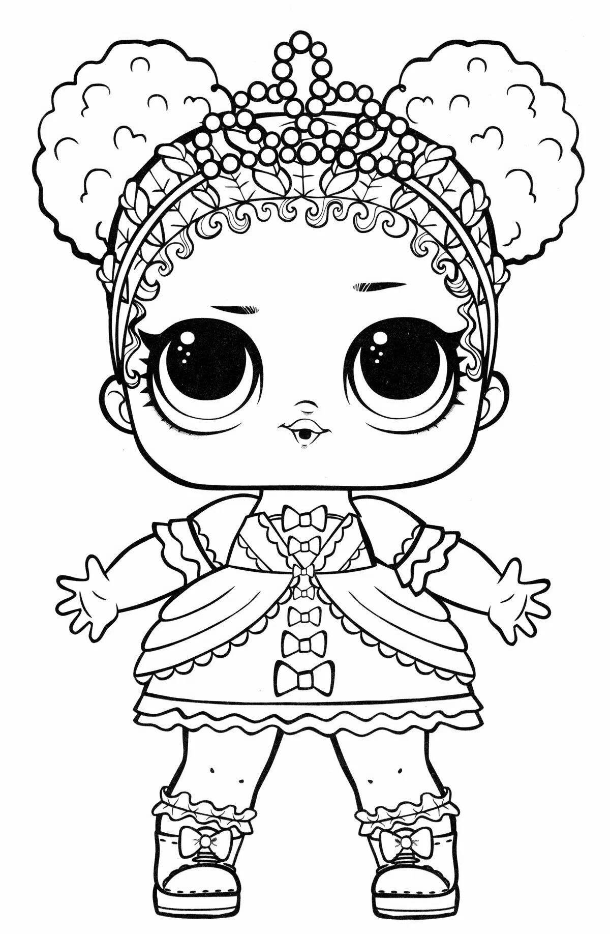 Radiant coloring page doll lol princess