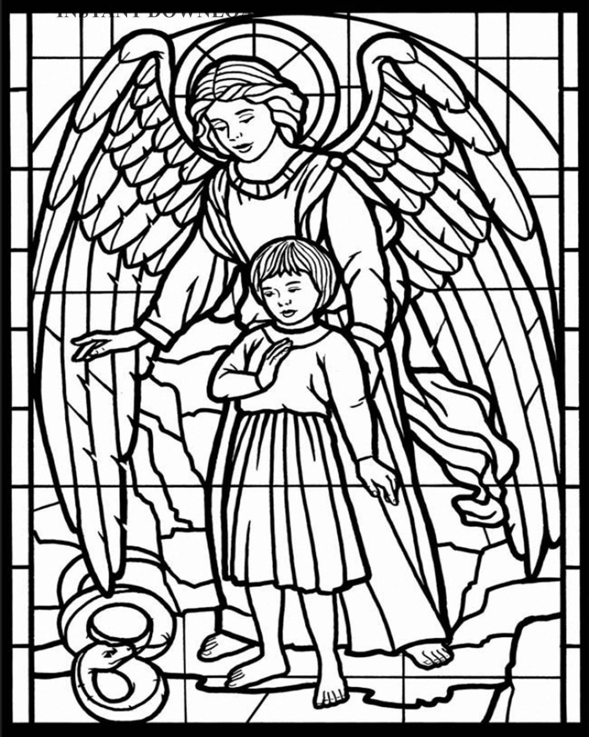 Delightful angel coloring by numbers
