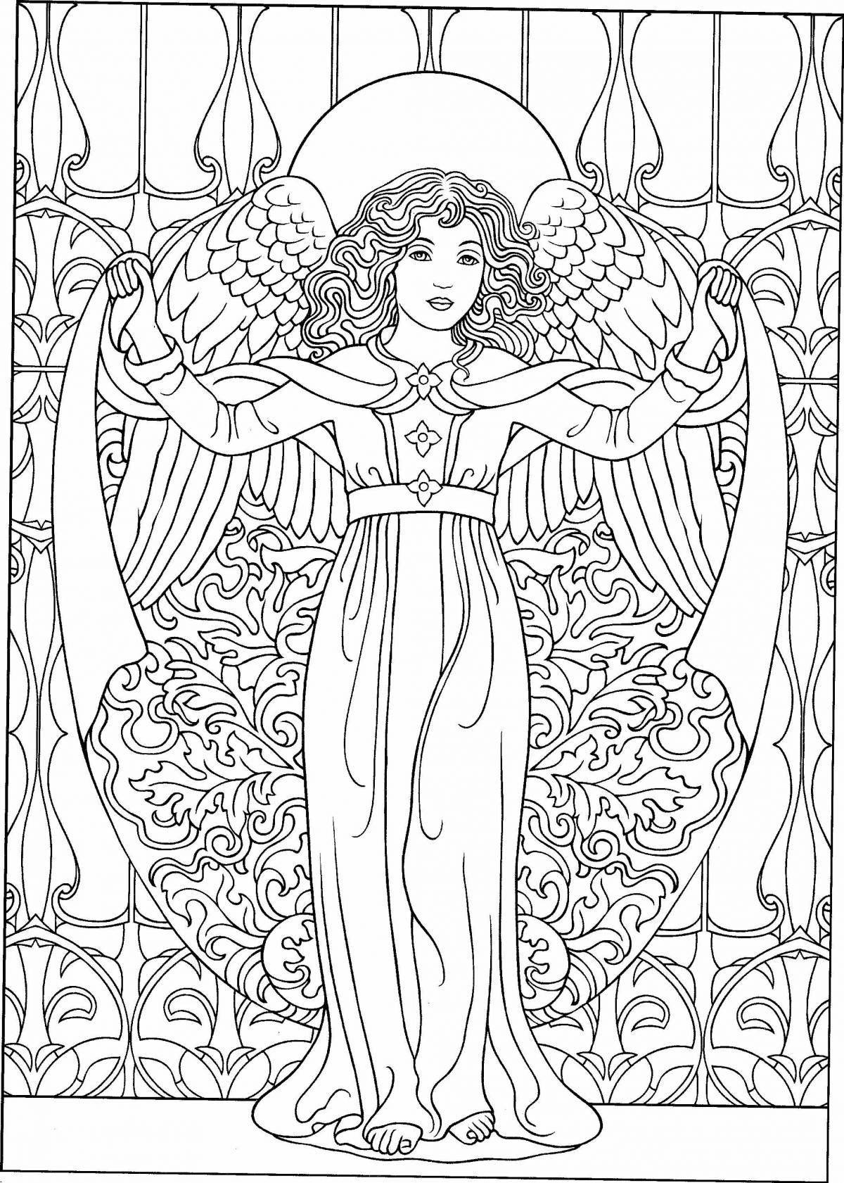 Mystical angel coloring by numbers