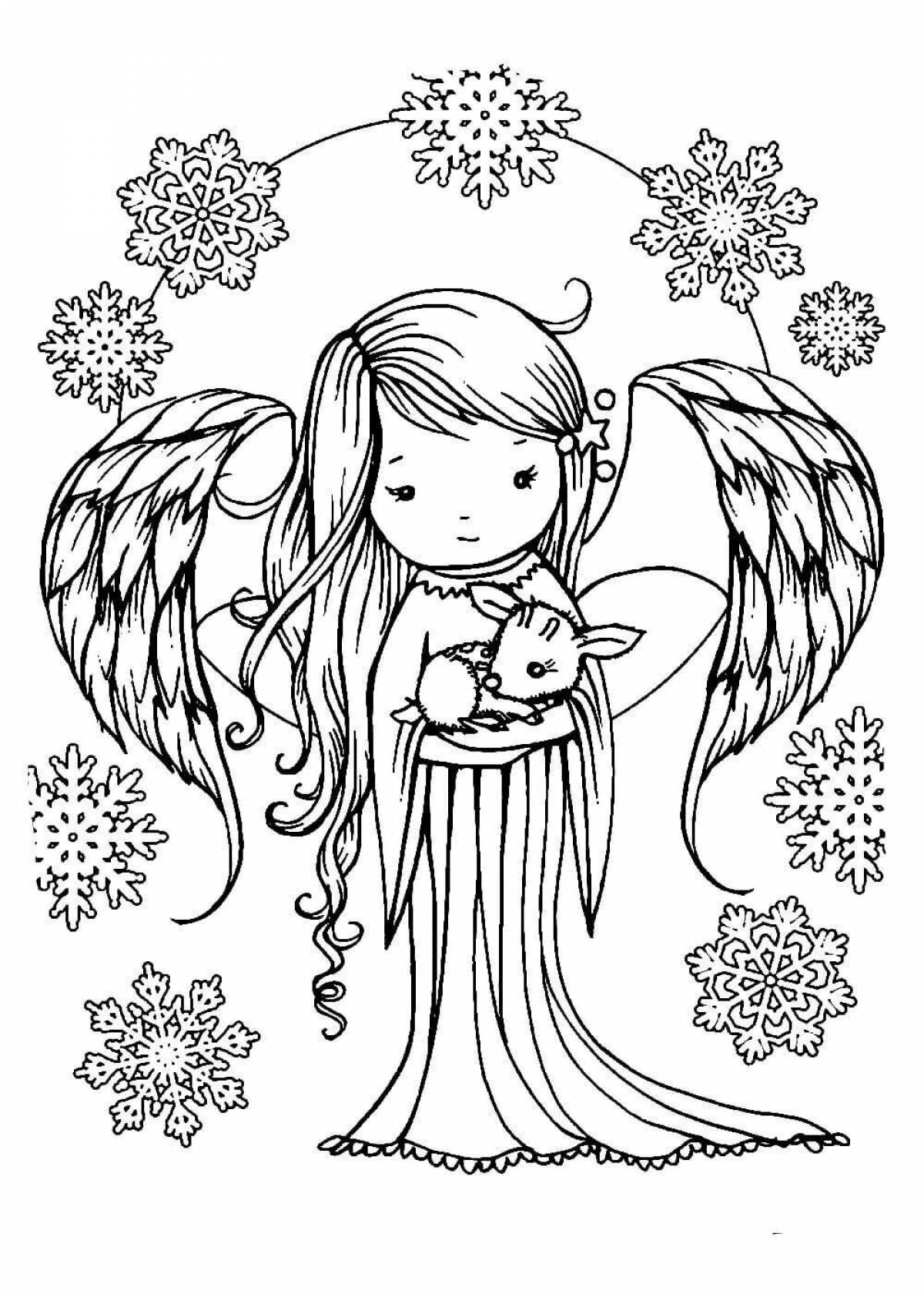 Excellent angel coloring by numbers