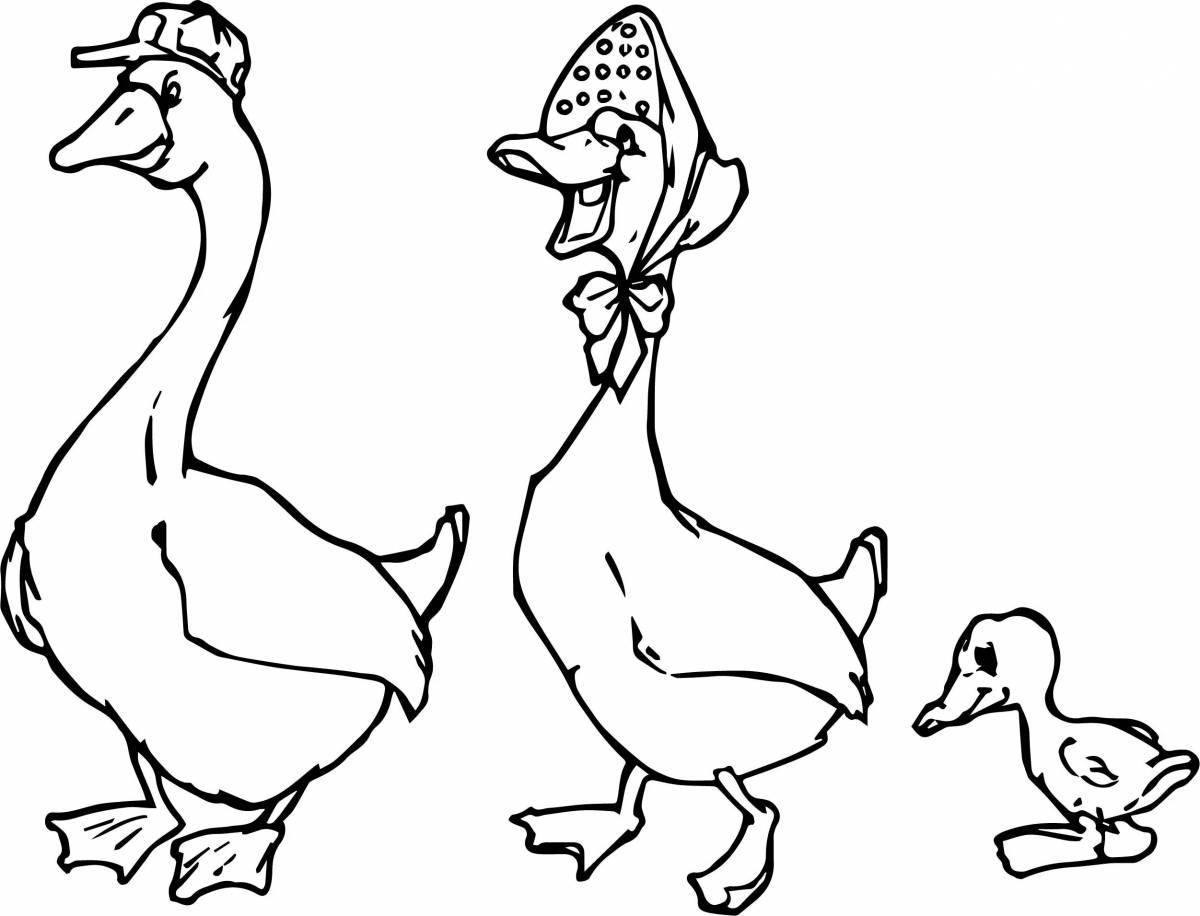 Coloring pages jubilant geese