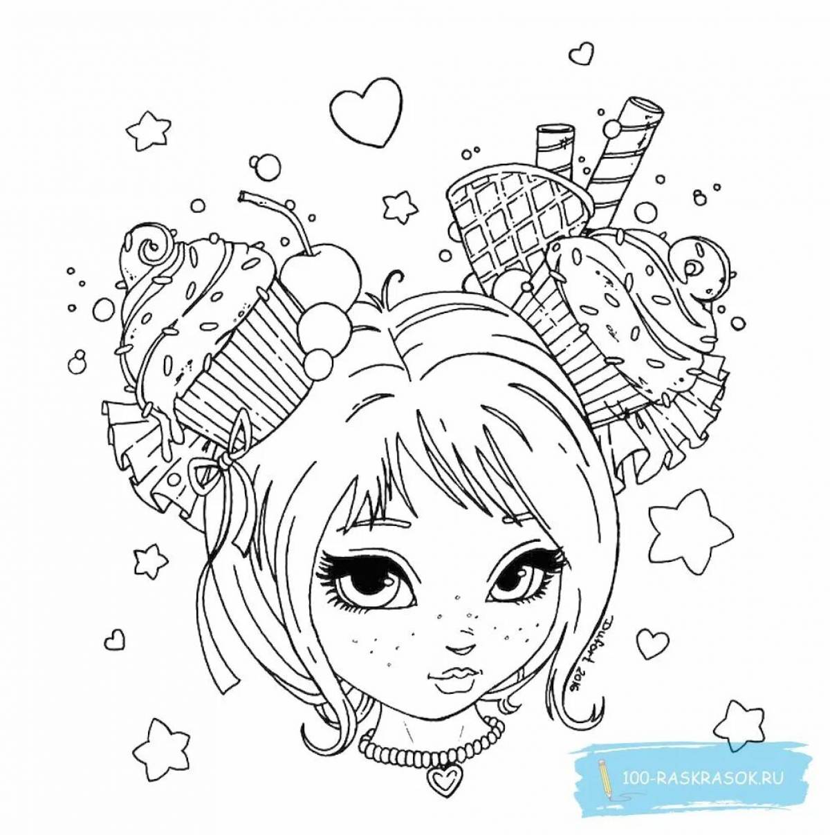 Exquisite cute girl coloring book