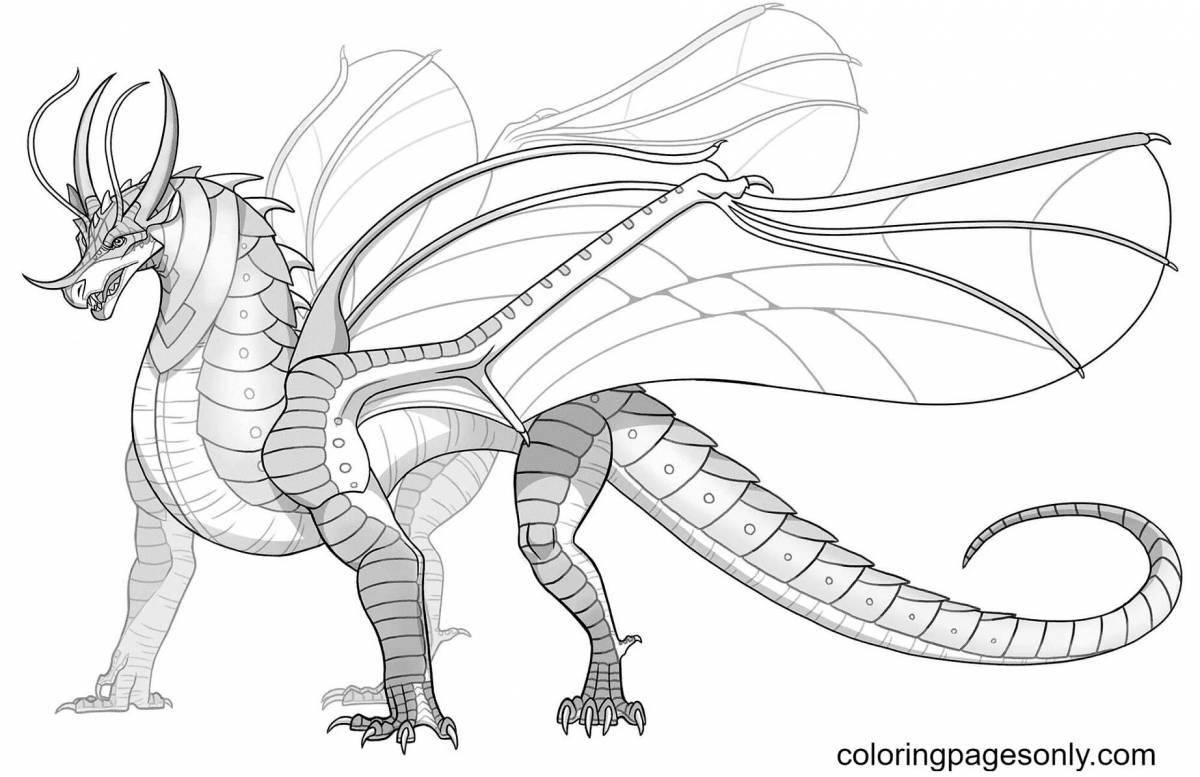 Majestic dragon with wings