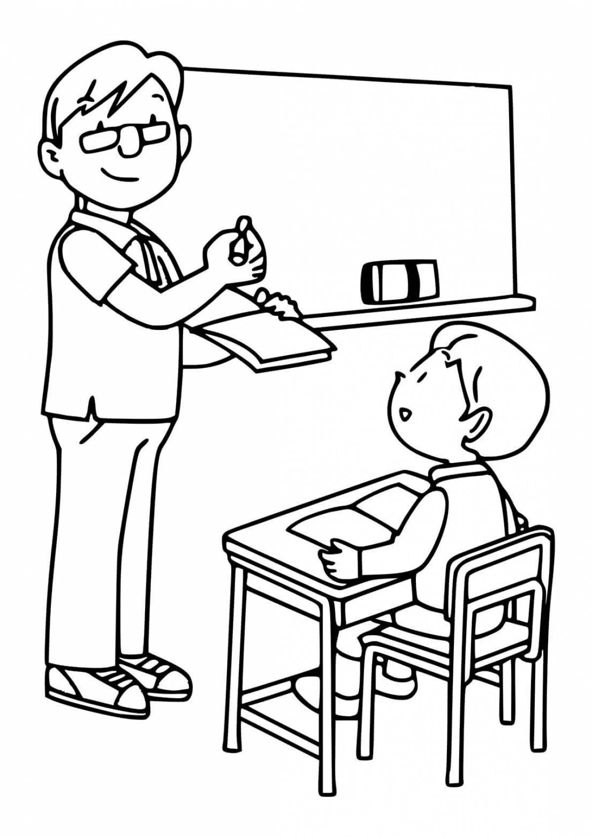 Colorful coloring page insight when learning is fun