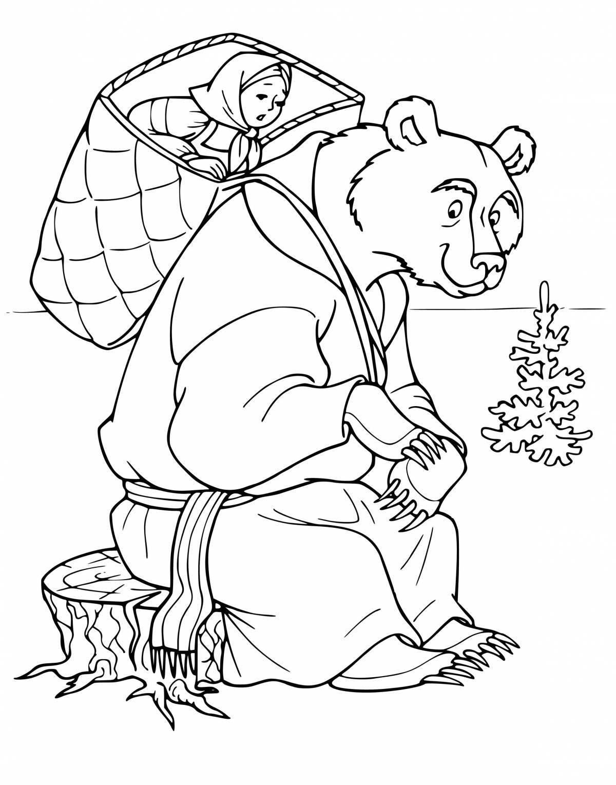 Coloring page delicious bun and bear