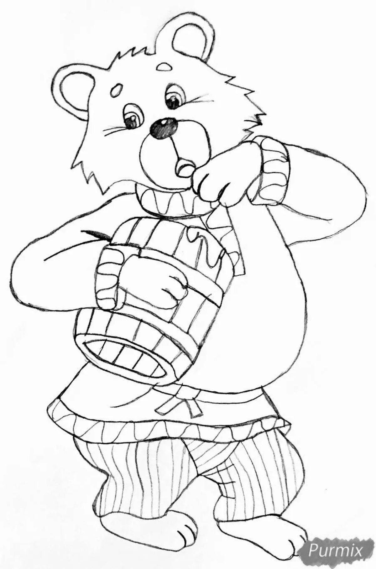 Coloring page shiny bun and bear