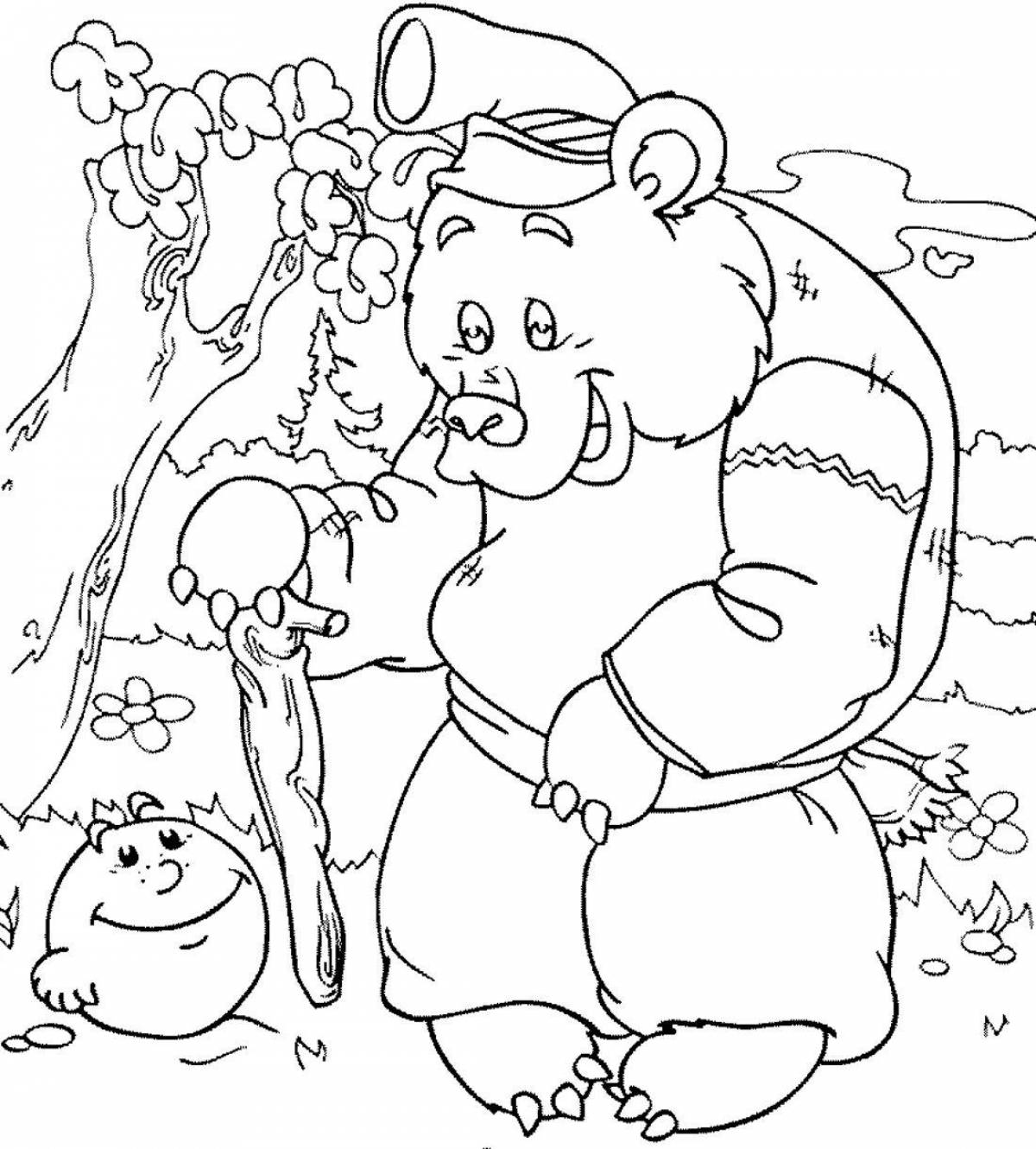 Coloring page dazzling bun and bear