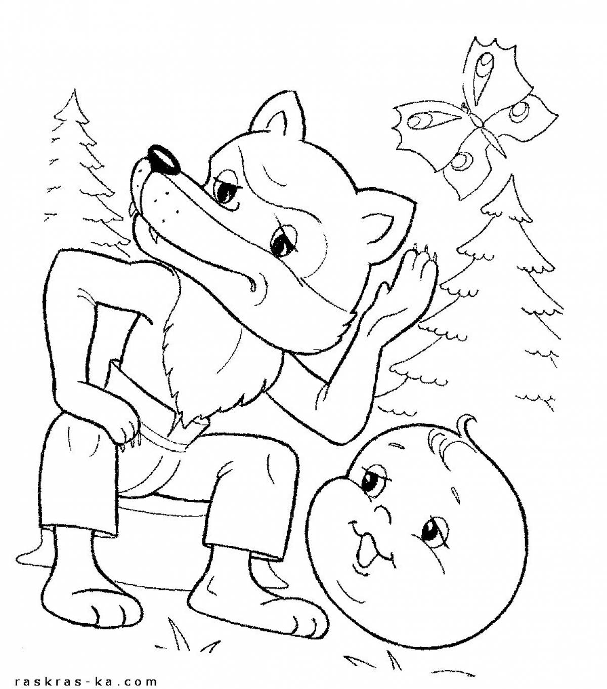 Animated bun and bear coloring page
