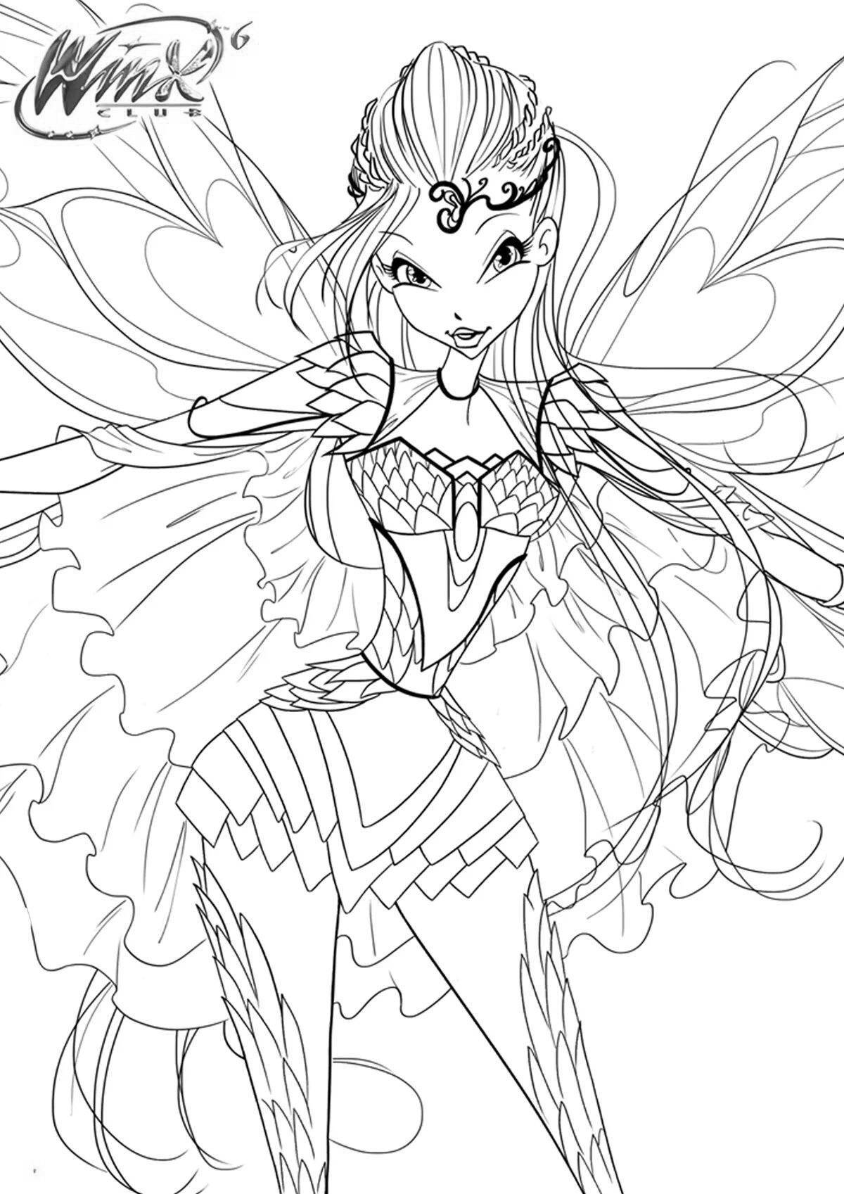 Cute winx bloom coloring pages
