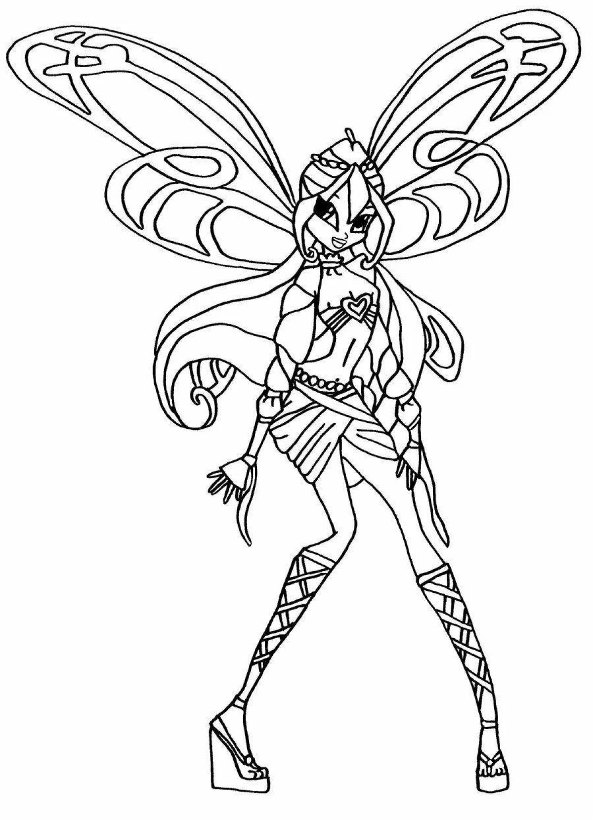 Exotic winx bloom coloring book