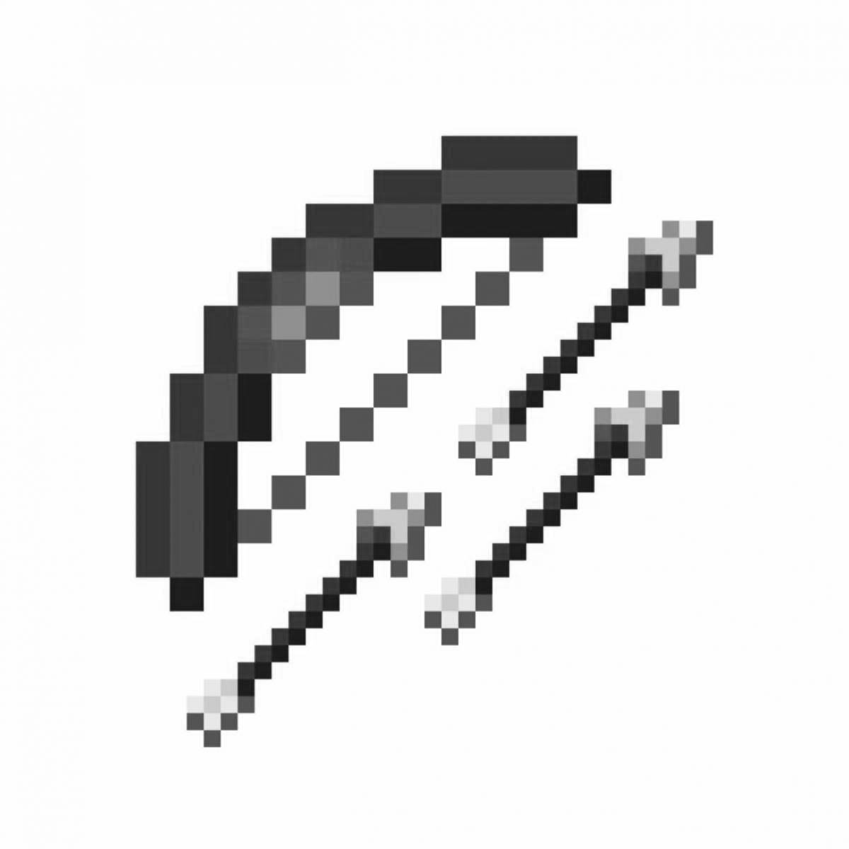 Захватывающая раскраска minecraft bow