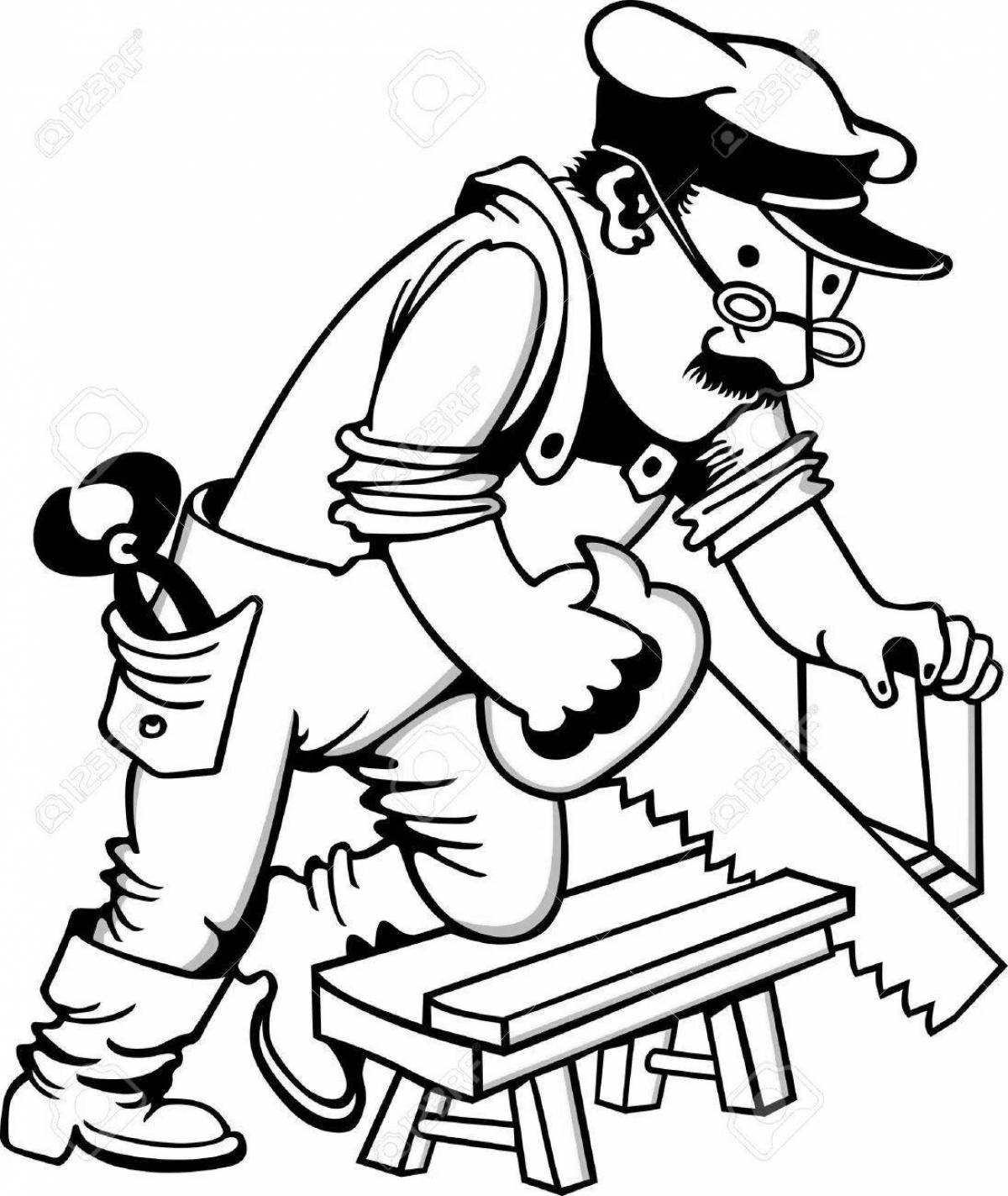 A fun carpenter coloring book for kids