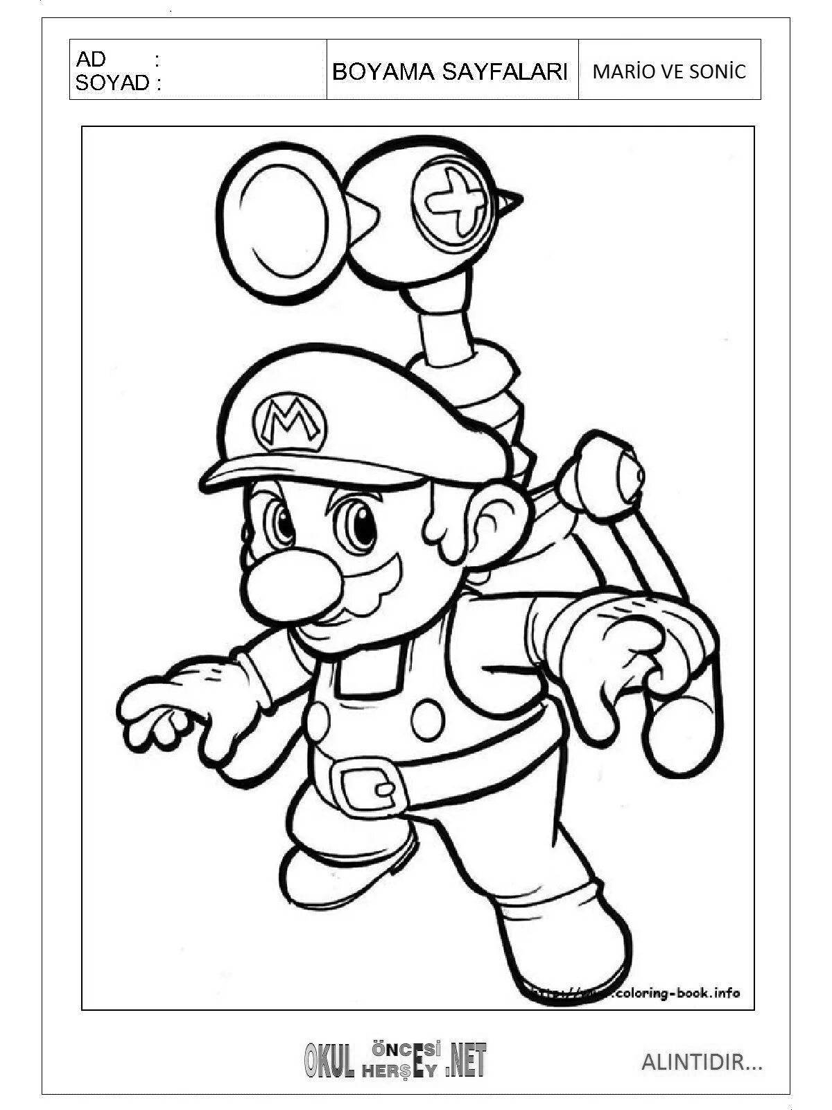 Adorable mario and sonic coloring book
