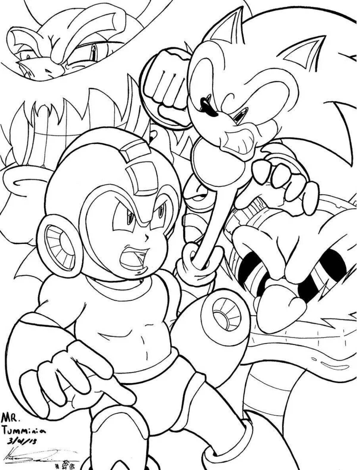 Coloring radiant mario and sonic