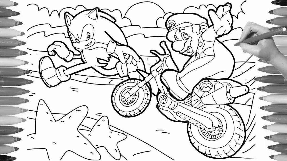 Dazzling mario and sonic coloring book