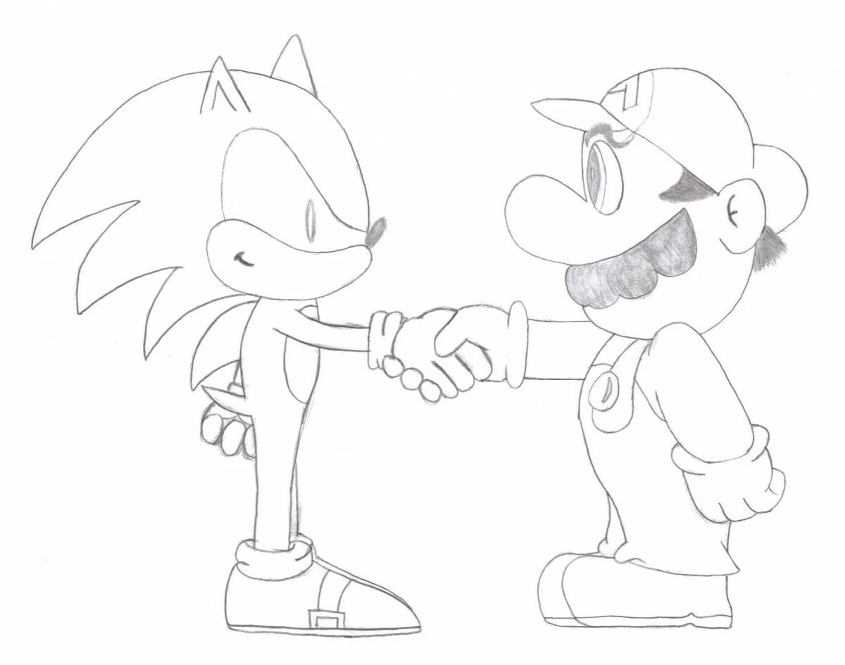 Live mario and sonic coloring book