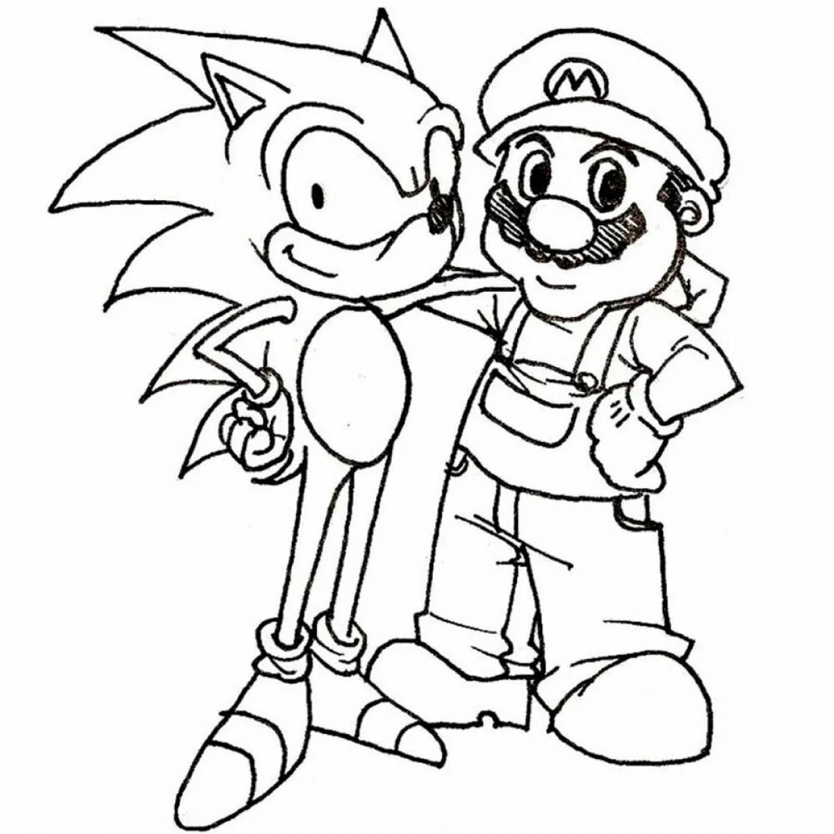 Mario and sonic creative coloring book