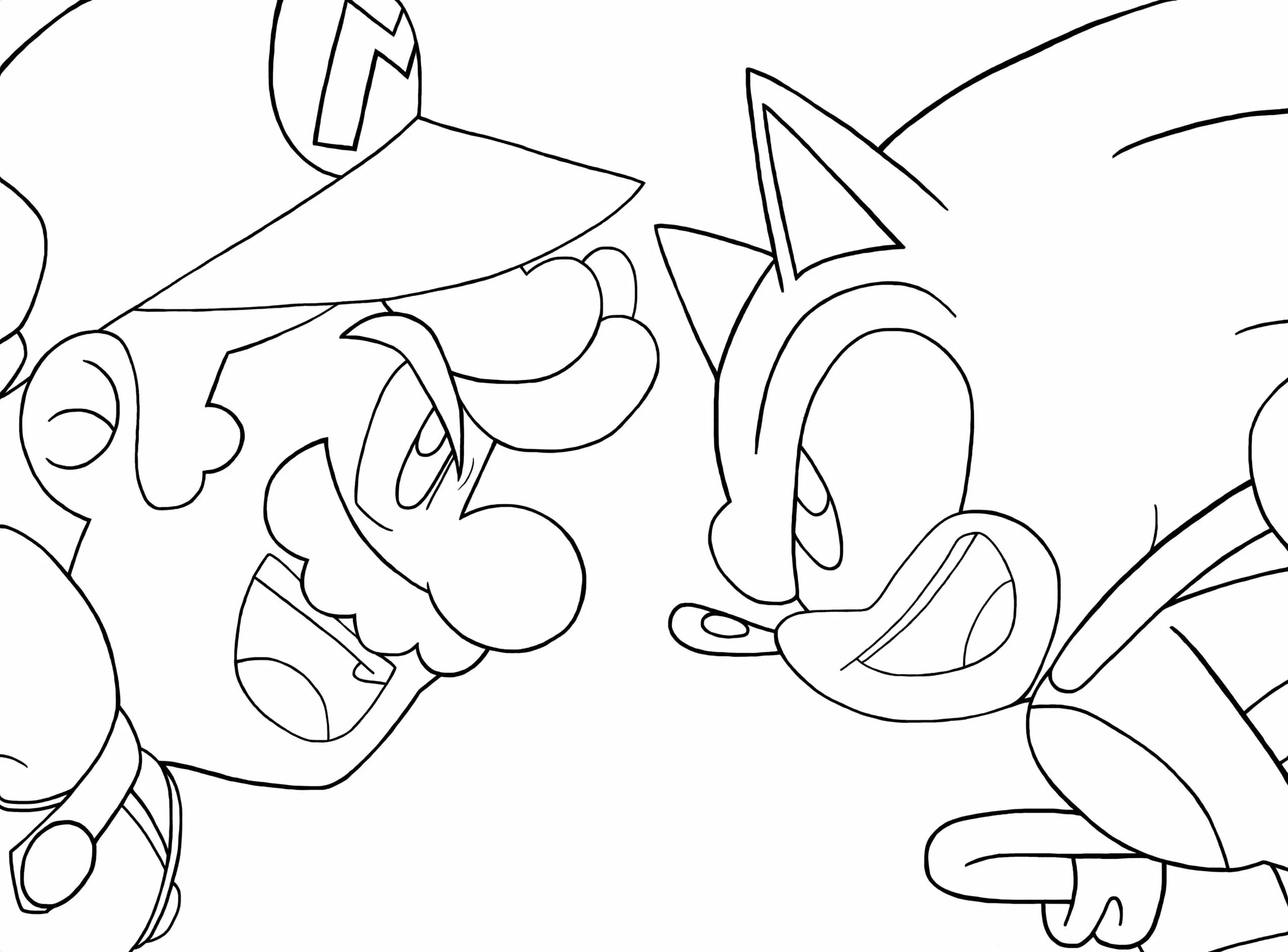 Fancy coloring mario and sonic