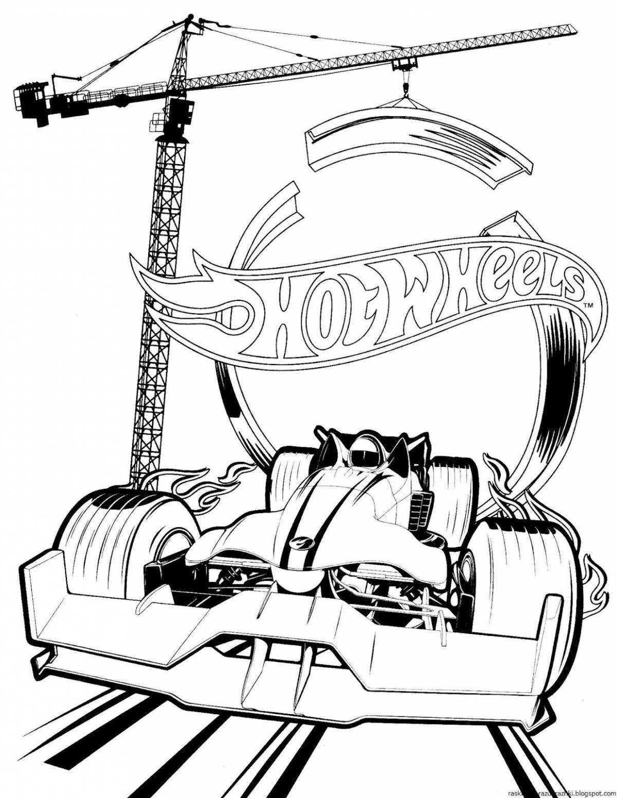 Coloring page of hot wheels tracks